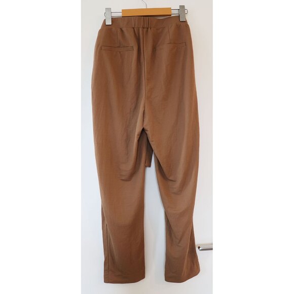 Reitmans Tapered-Leg High-Rise Pant w/ Sash Brown 12 - Picture 2 of 4